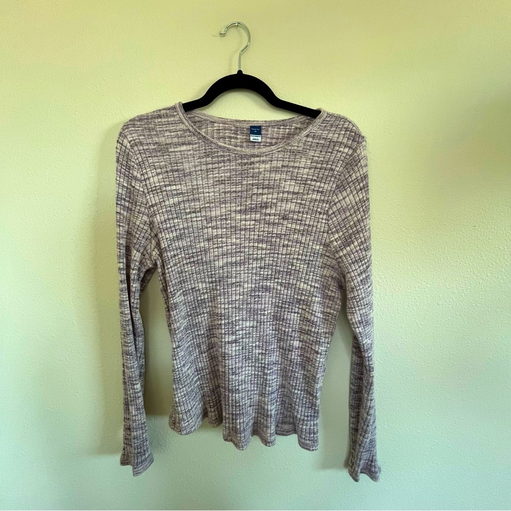 Old Navy Plush Ribbed Marled Long Sleeve T-Shirt